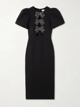 Rebecca Vallance Eliana Puff Sleeve Midi Dress Black Size 12 for rent on The Volte - image 3