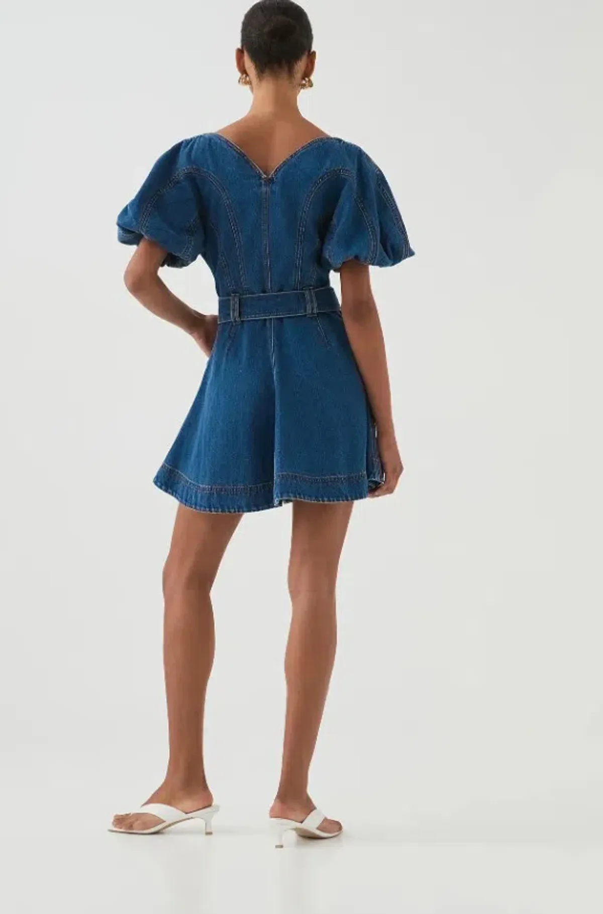 AJE Harper Denim Mini Dress Size AU8 - Image 3