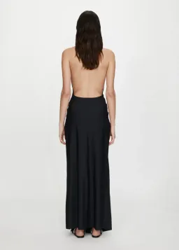 Christopher Esber Crystal Pendant Ruched Lycra Halter Dress Black Size 6 for rent on The Volte - image 2