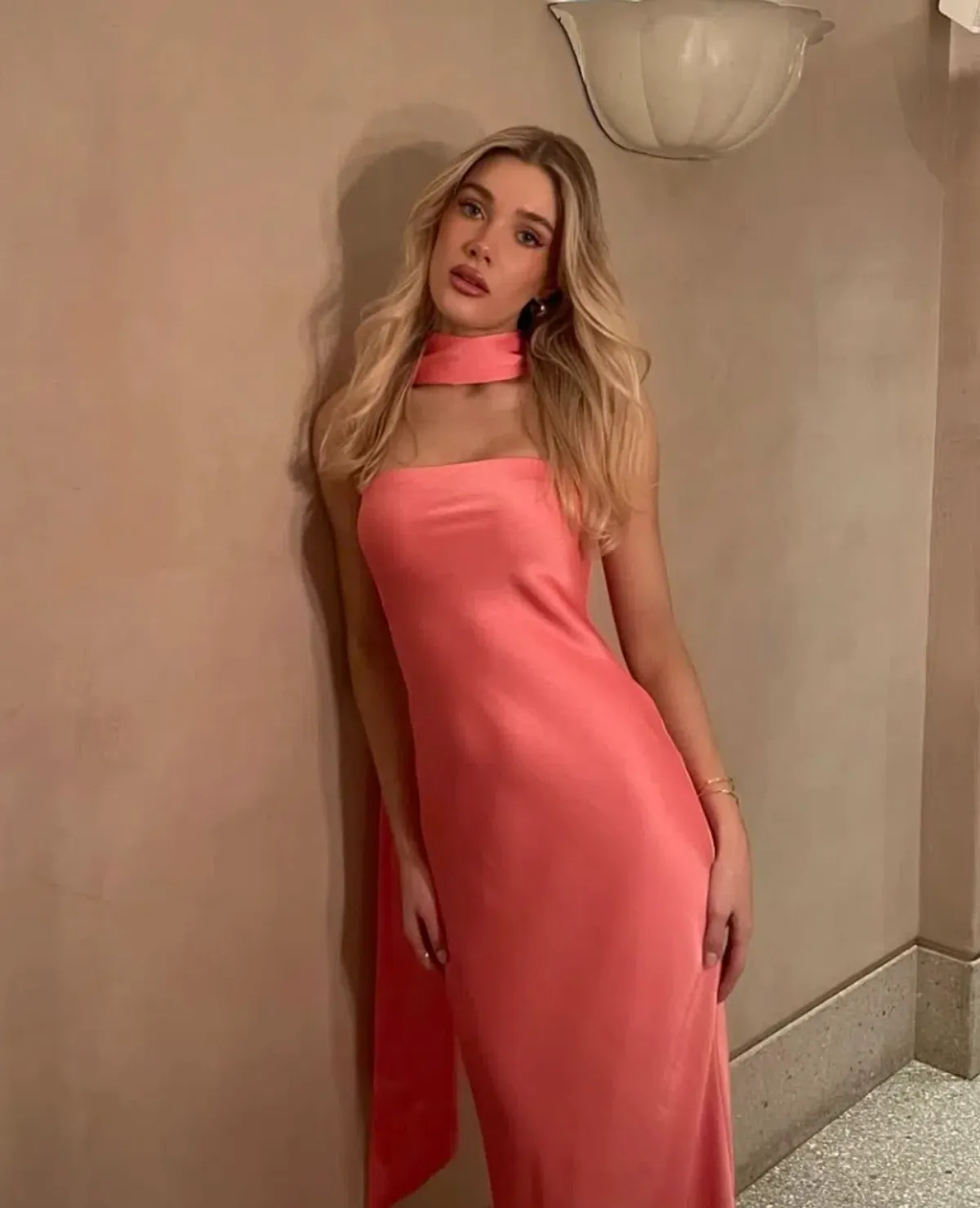 MISHA Lilia Sash Neck Maxi Coral Size 10 - Image 4