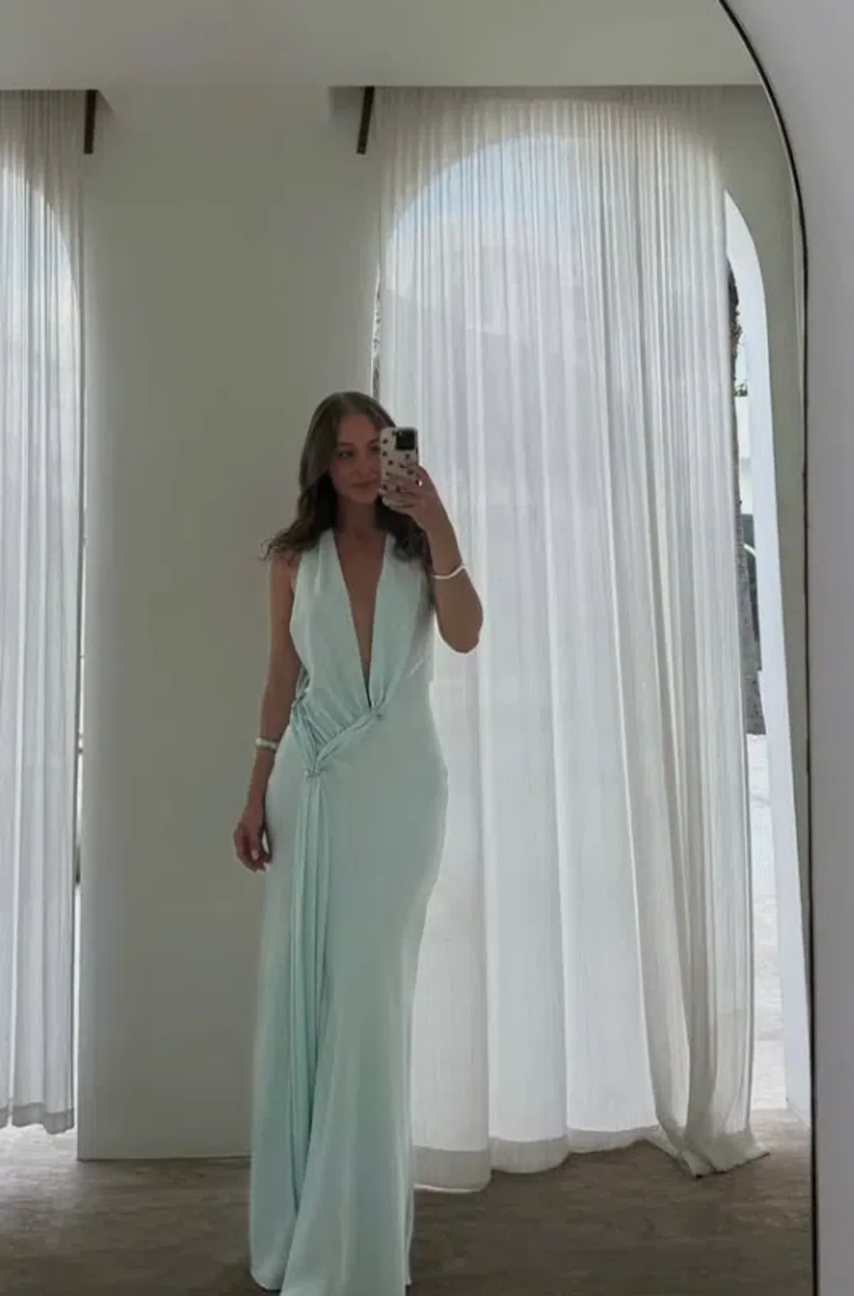 Misha Collection The Harlow Satin Maxi Dress in Ice Blue Size Small / 8 AU - Image 7