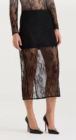 Henne Charlotte Midi Skirt Black Size 10 for rent on The Volte - image 2
