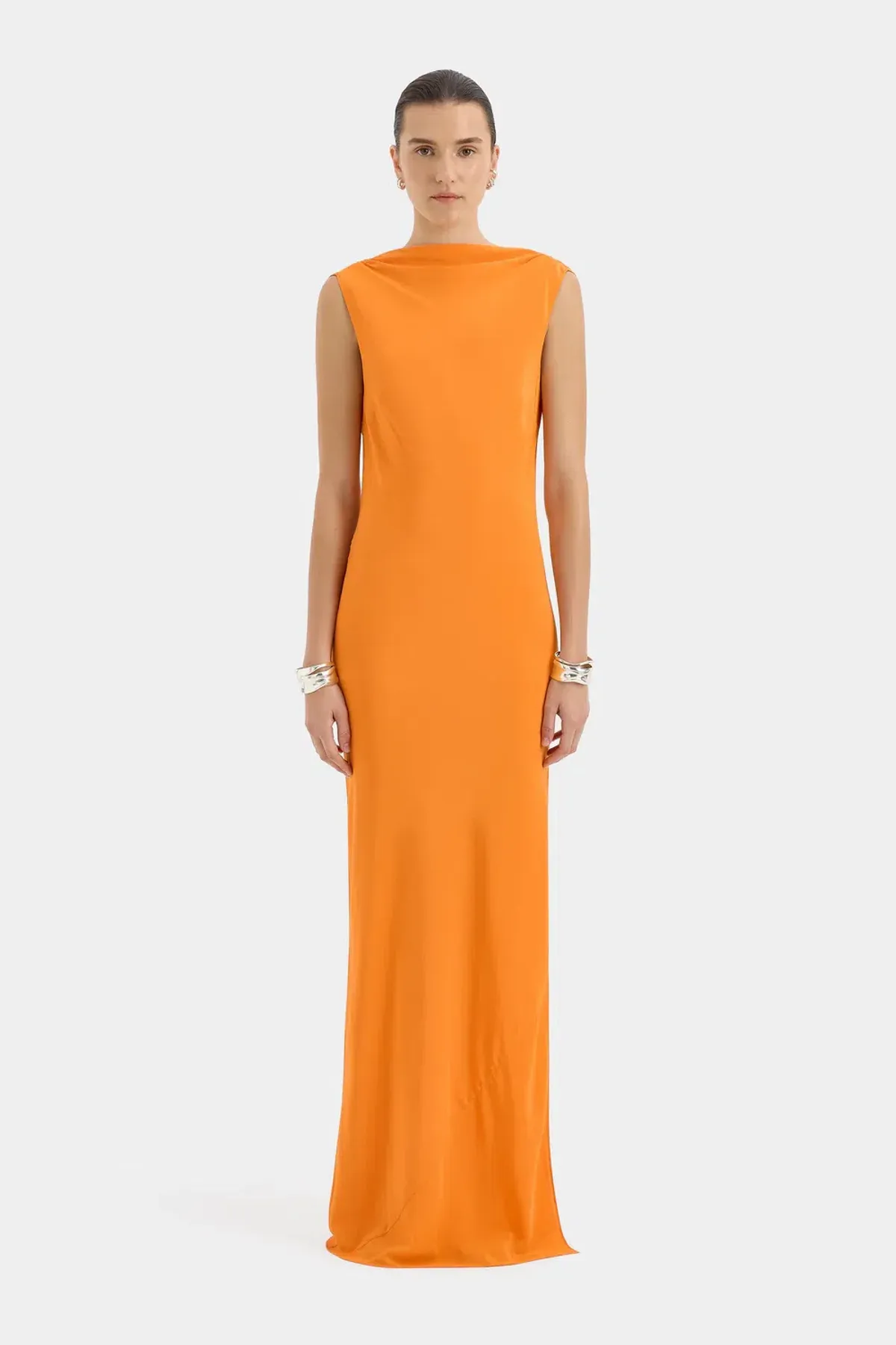 Sir Isla Cowl Back Gown in Orange Size 8 - Image 1