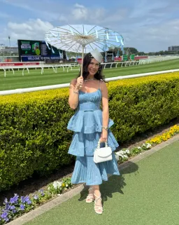 Zimmermann Deep Blue Pleated Tiered Midi s0 for rent on The Volte - image 2