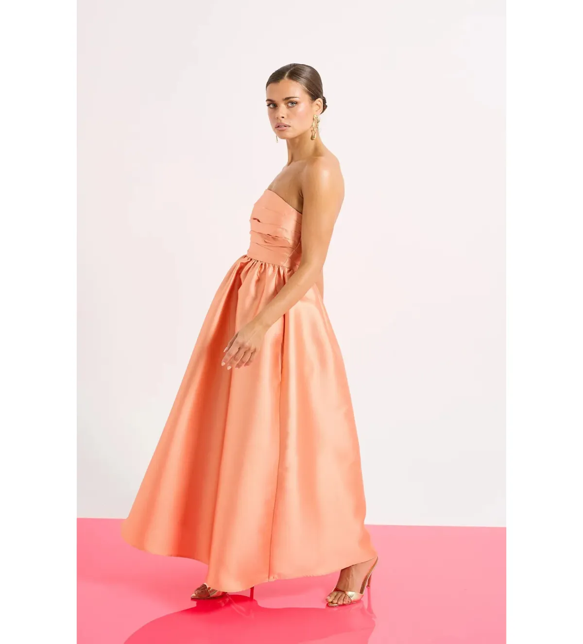 Pasduchas Pippa Strapless Midi Dress Sunset Size AU 8 - Image 4