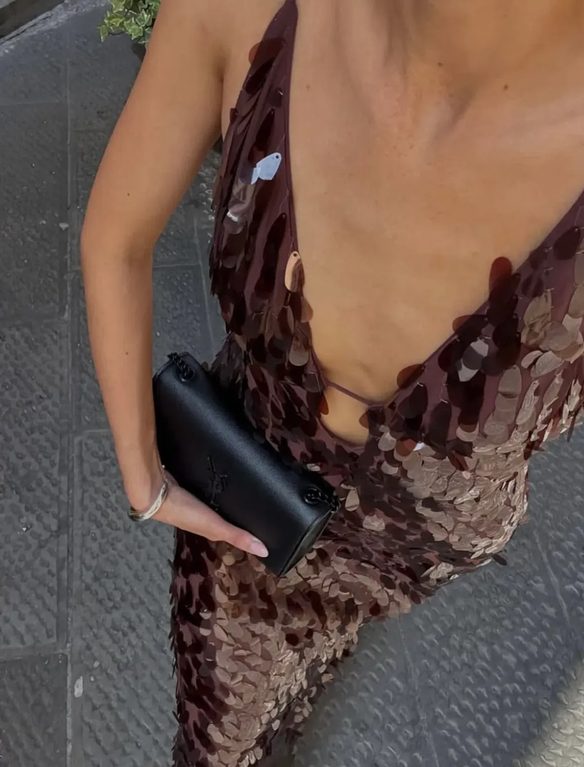 Misha Sapphire Sequin Maxi Dress size 14 Brown Fig - Image 4