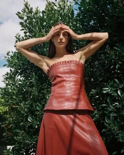  Aje Stanhope Vegan Leather Corset Top Burgundy Size AU 6 / XS for rent on The Volte - image 6