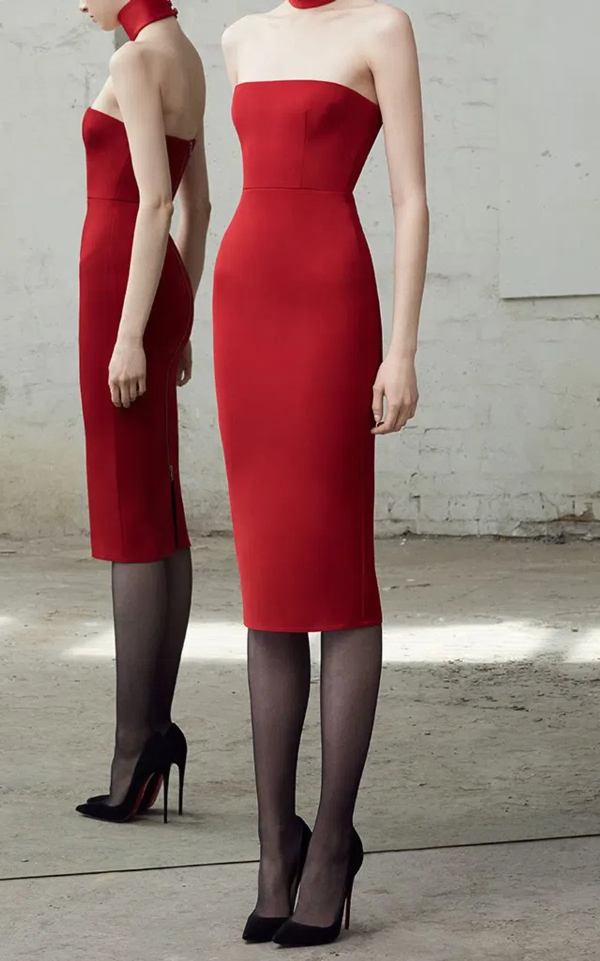 Alex Perry Myra Strapless Column Dress Red Size 8 - Image 1