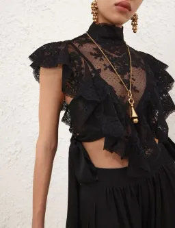 Zimmermann Hypnotic Lace Bodice in Black for rent on The Volte - image 5
