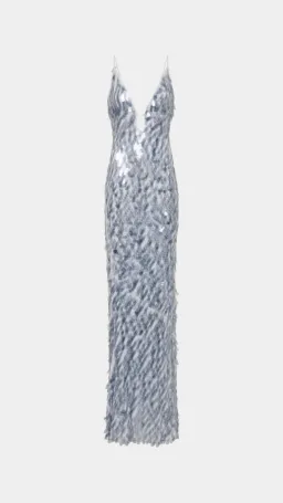 Misha The Sapphire Sequin Dress in Dove Grey Size M (10) for rent on The Volte - image 1
