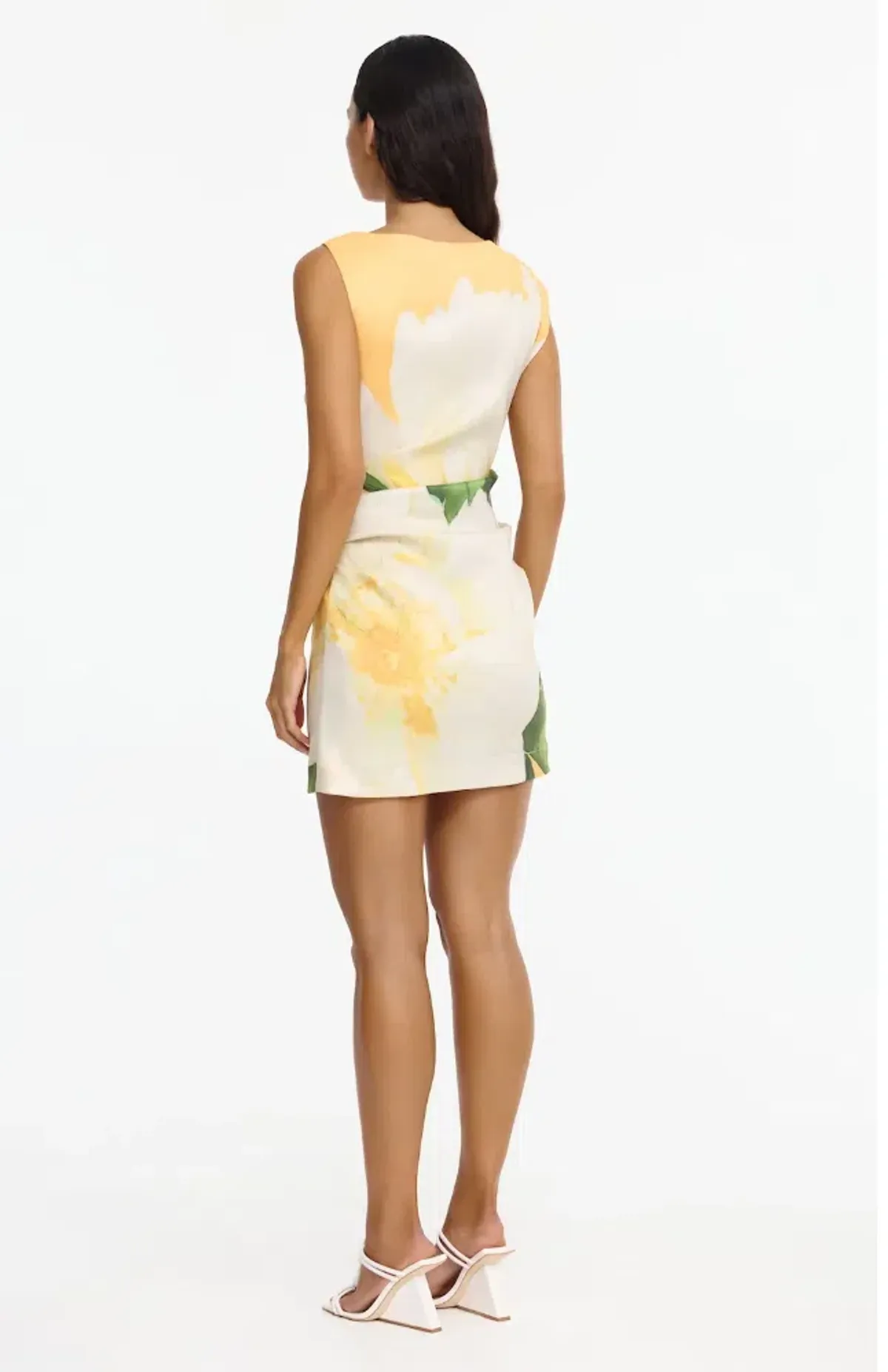 Acler Inkford Yellow Floral Mini Dress - Image 4