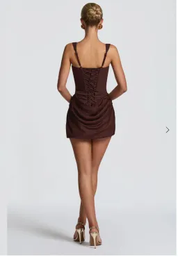 Cornelia Mini Dress - Plum Brown for rent on The Volte - image 3