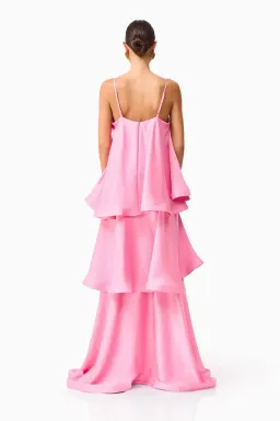 Elliatt Tilly Tiered Maxi Dress in Pink Size 8 / S for rent on The Volte - image 3