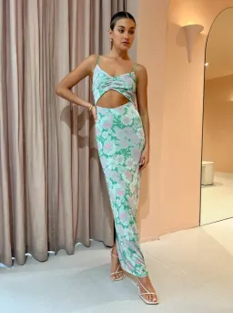 Hansen And Gretel Fantasy Maxi Dress In Flowerbomb Size Large for rent on The Volte - image 1