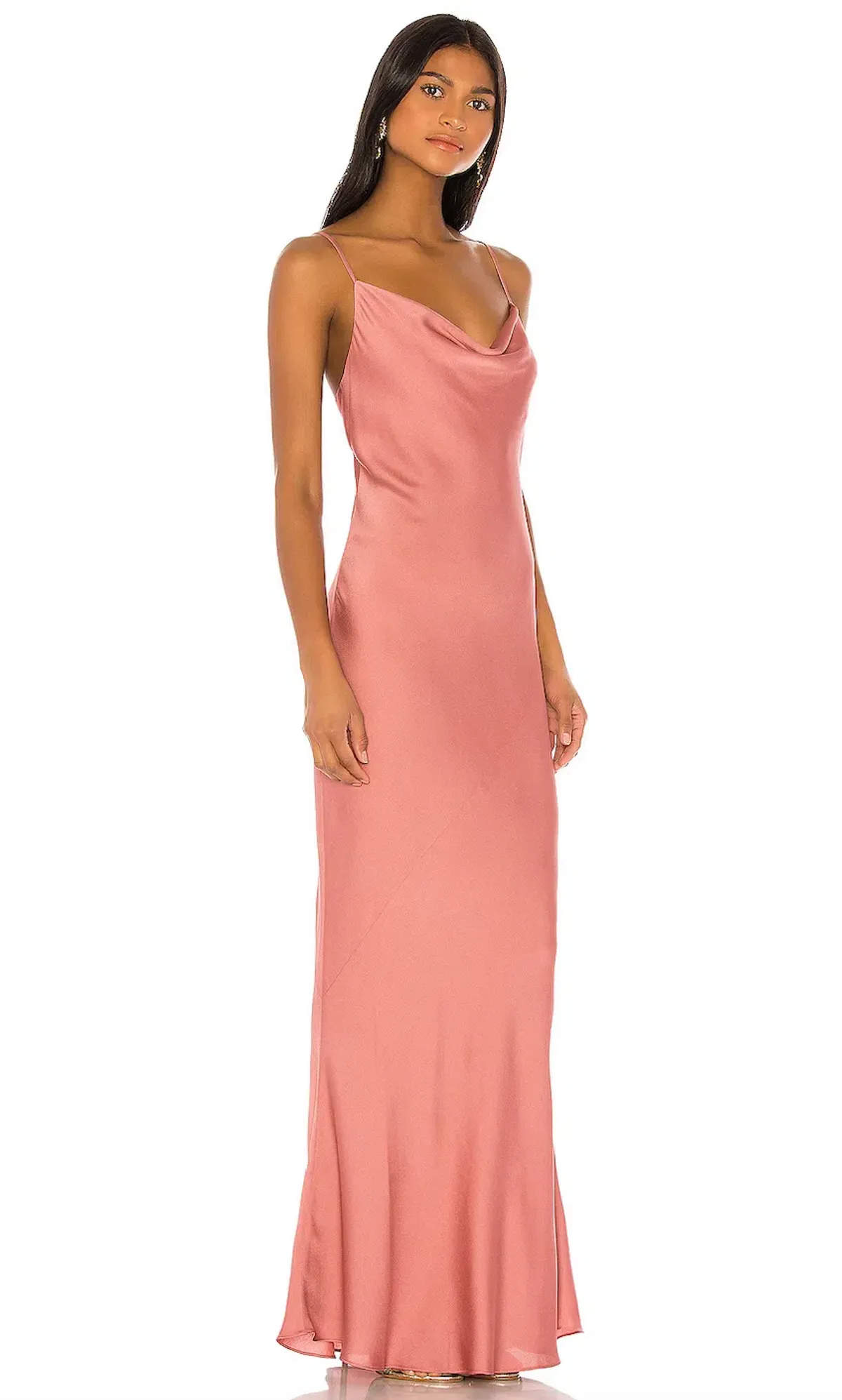 Shona Joy Luxe Bias Cowl Slip Dress in Rosé Size 12 - Image 4