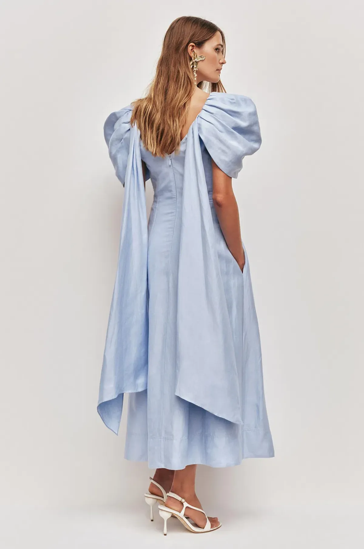 Aje Bisou Midi Dress in Pale Blue - Size 8  - Image 2