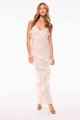 Loveshackfancy Rialto Silk-Blend Maxi Dress US6/M Fits AU8-10 for rent on The Volte - image 2