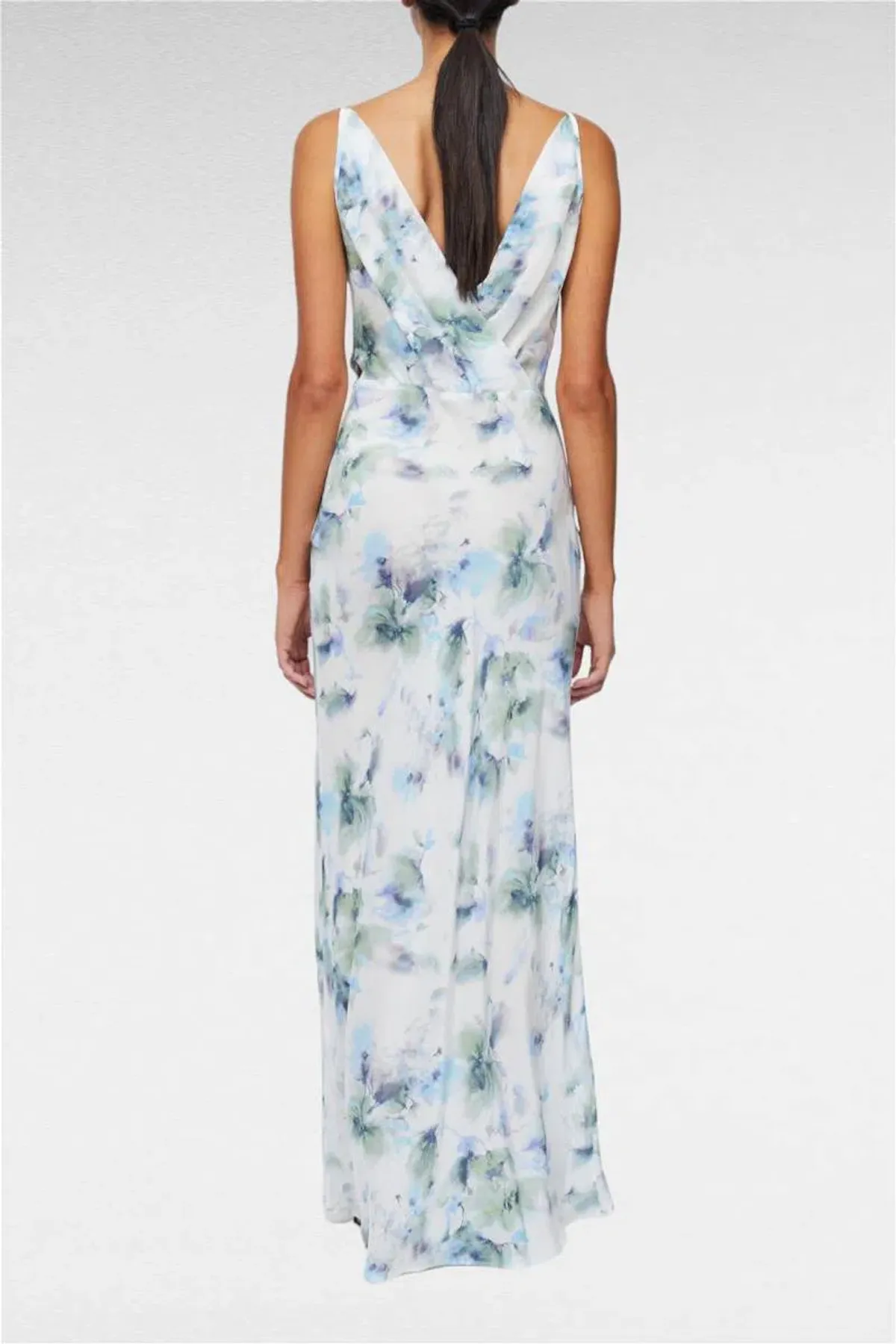BEC & BRIDGE CORRINE V MAXI DRESS IN WATERCOLOUR FLORAL Size 8 - Image 6