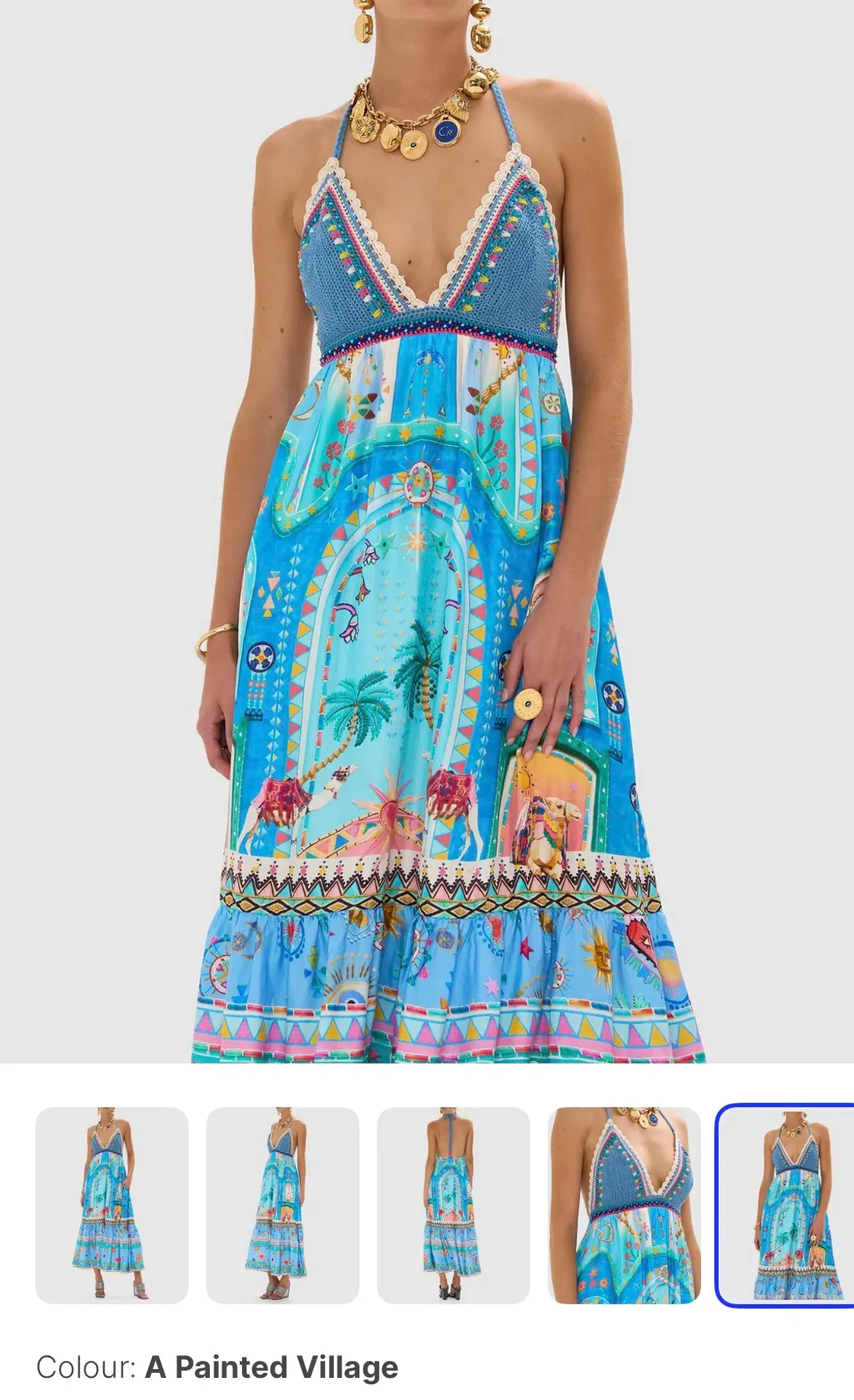 Camilla long dress with crochet bra, size S - Image 5