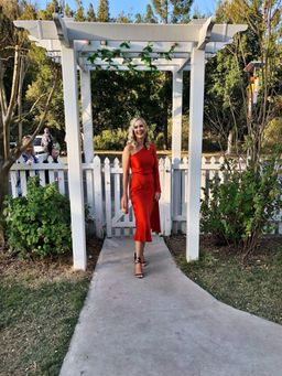 Bec & Bridge Classic One Shoulder 'Fire Red' Dress Size 6 for rent on The Volte - image 4