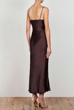 Shona Joy Wright Ruched Bias Slip Dress Chocolate Brown Size 8 for rent on The Volte - image 2