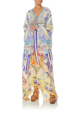 Girl In The Kimono Split Hem Lace Up Kaftan for rent on The Volte - image 1