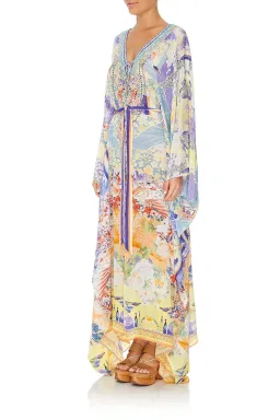 Girl In The Kimono Split Hem Lace Up Kaftan for rent on The Volte - image 5