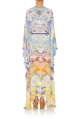 Girl In The Kimono Split Hem Lace Up Kaftan for rent on The Volte - image 3