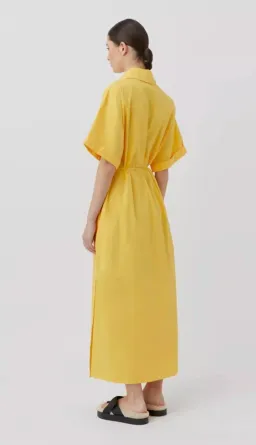 Wally Shirt Midi Dress Honey Yellow Gold for rent on The Volte - image 2