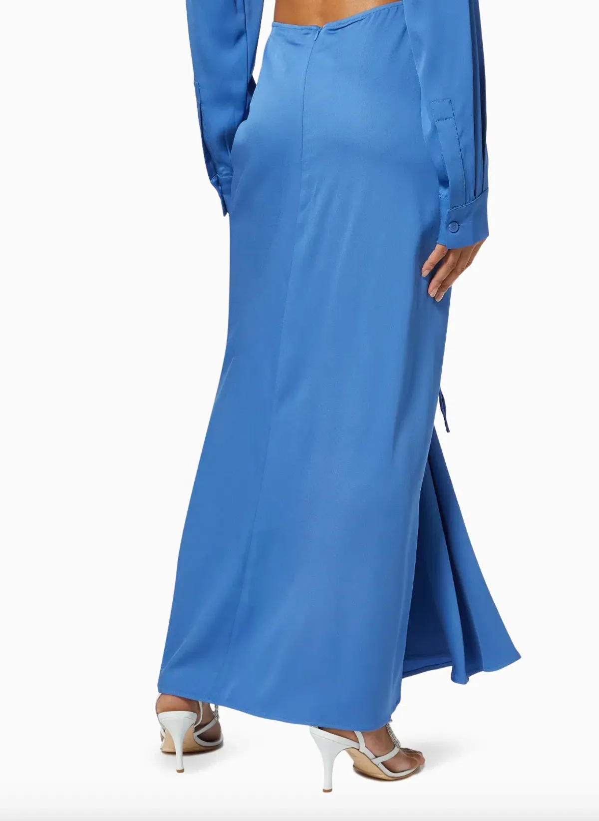 Ruched Skirt in Viscose blue - Image 3