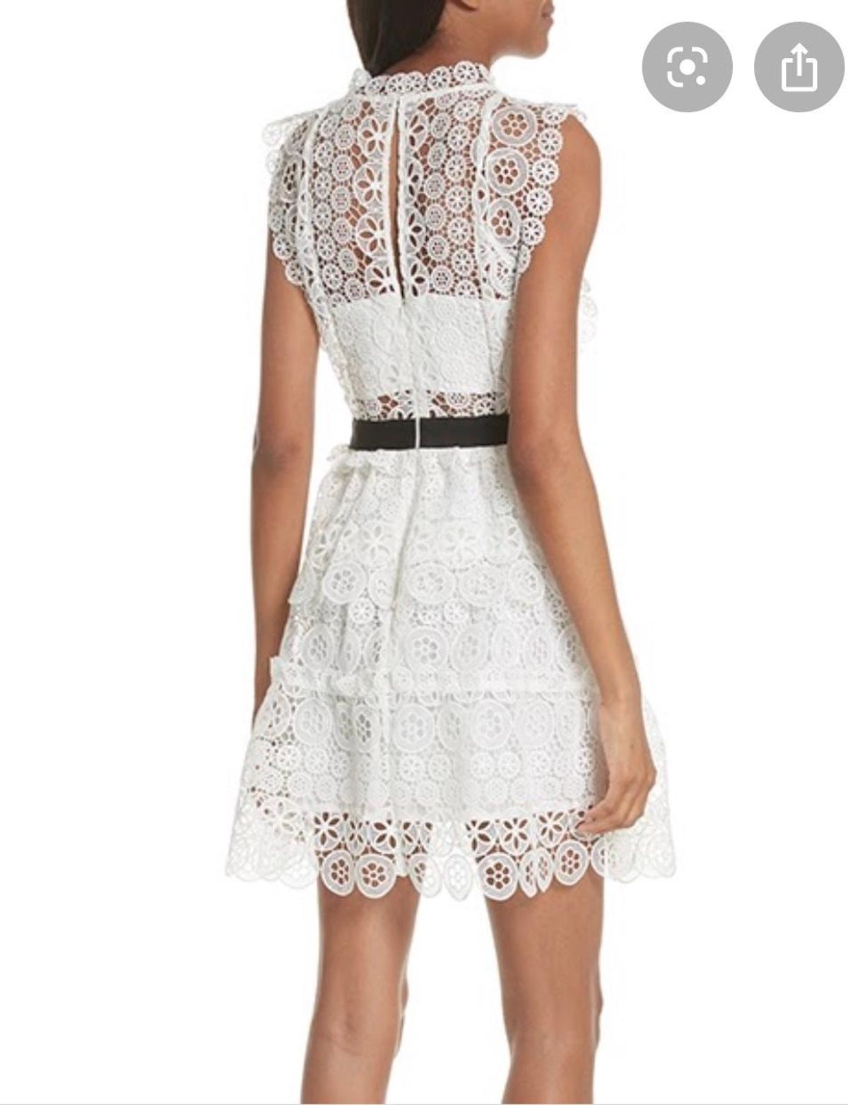 Self-portrait circle floral lace mini dress white size 10 AUS - Image 2