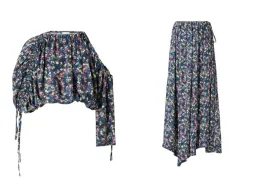 Navy floral drawcord set for rent on The Volte - image 1