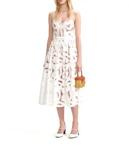 Self Portrait Bow Embroidered Midi Dress for rent on The Volte - image 1