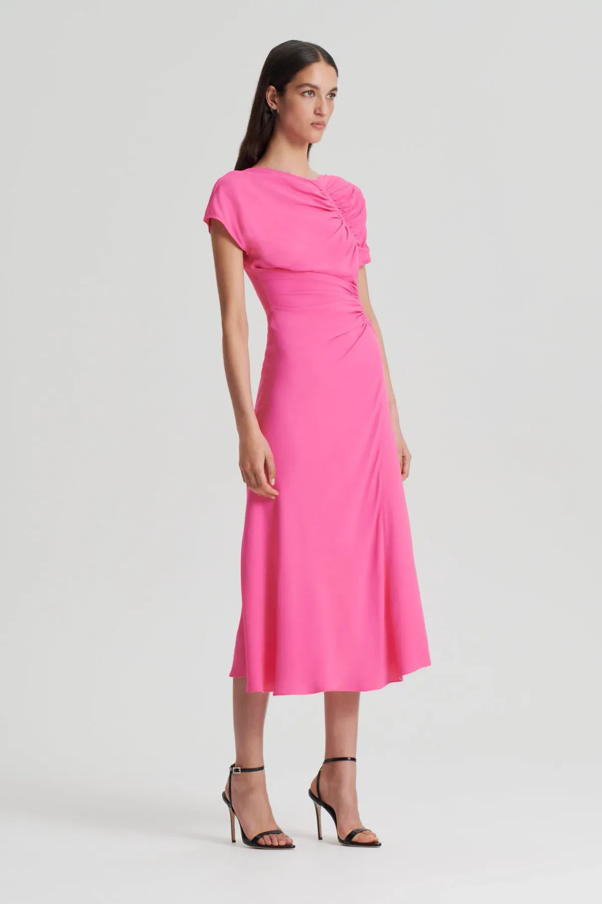 Gathered drape dress pink - Image 4