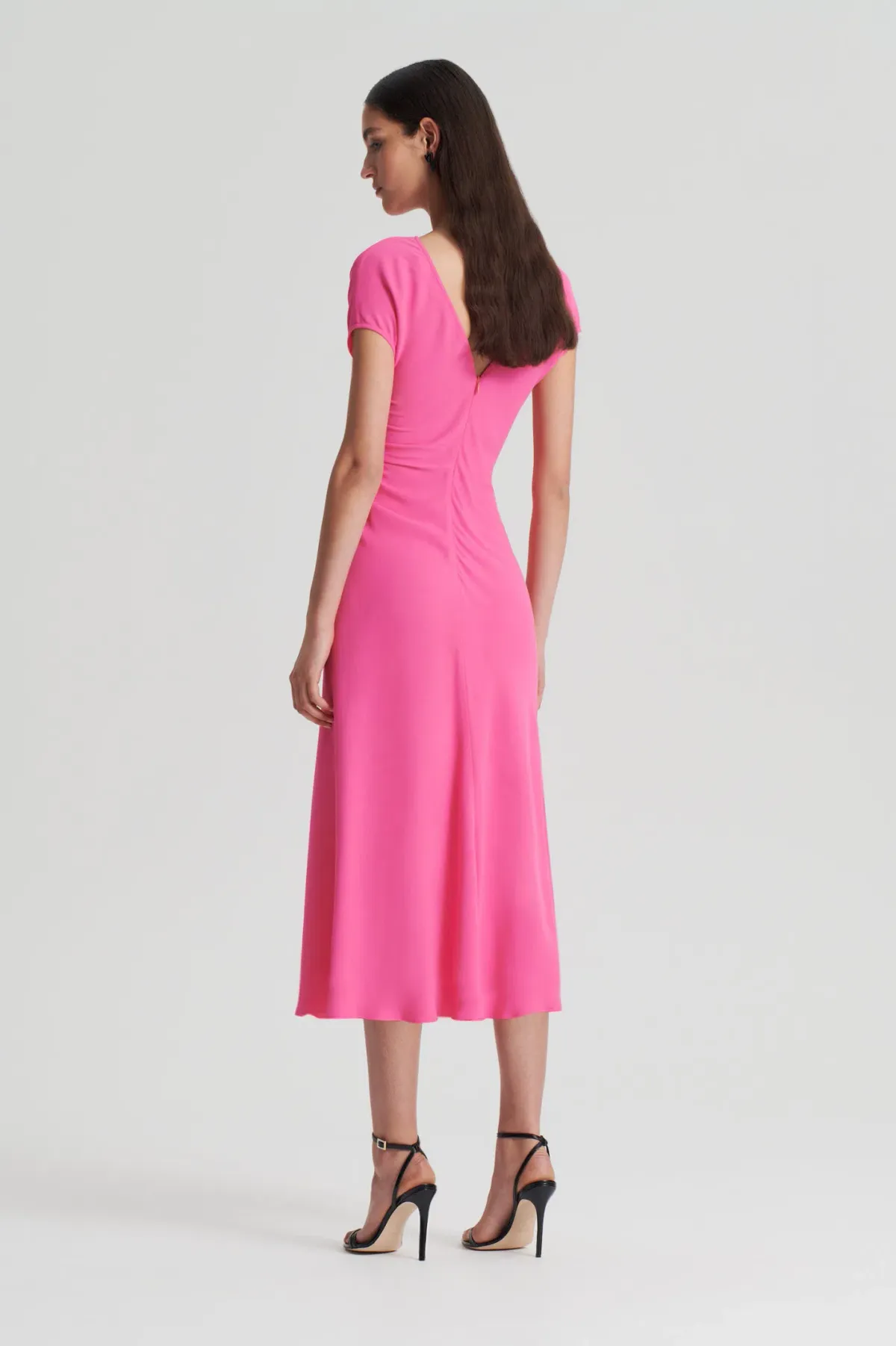 Gathered drape dress pink - Image 3