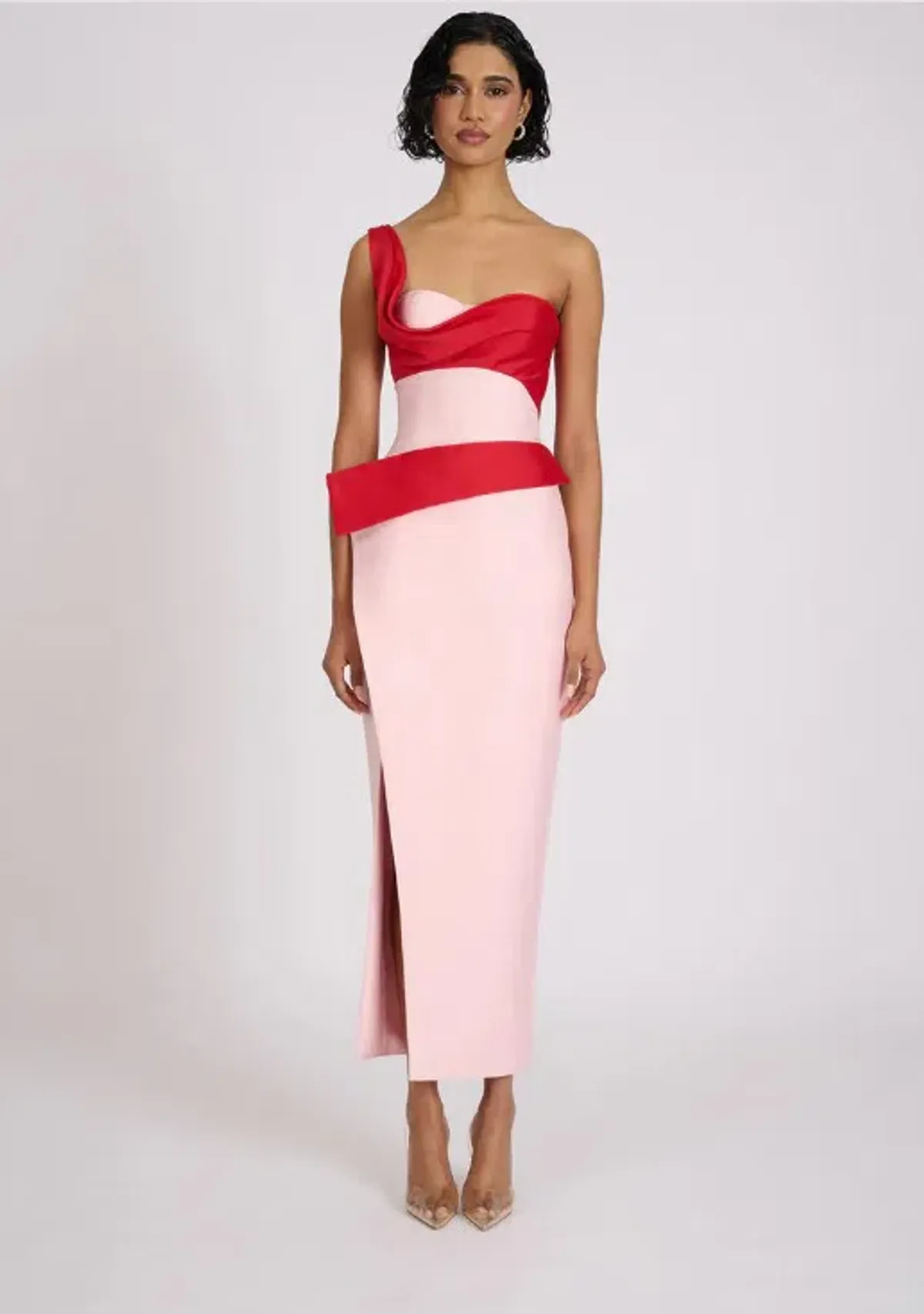 Eliya The Label Cartia Midi Dress Pink/Red Size 8 - Image 1