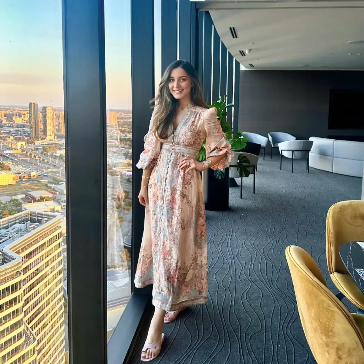 Zimmermann August Plunge Midi Dress in Sky Blue Size 1 / AU 10 - Image 3