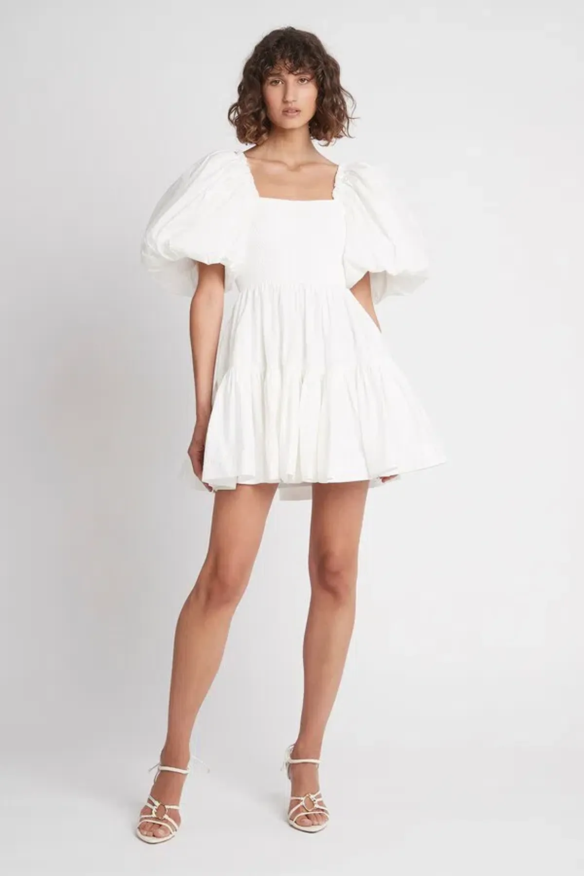 Aje Casa Puff Sleeve Mini Dress in Ivory Size AU 6 / XS - Image 5
