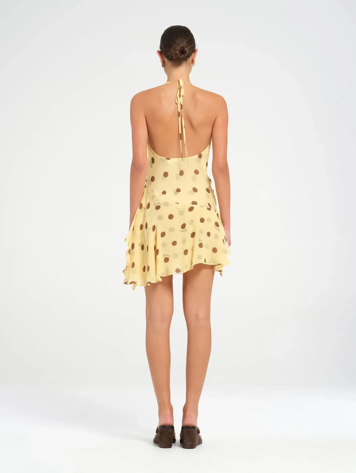 Benni Harlow Halter Mini / Yellow Polka / Size 6 - Image 6