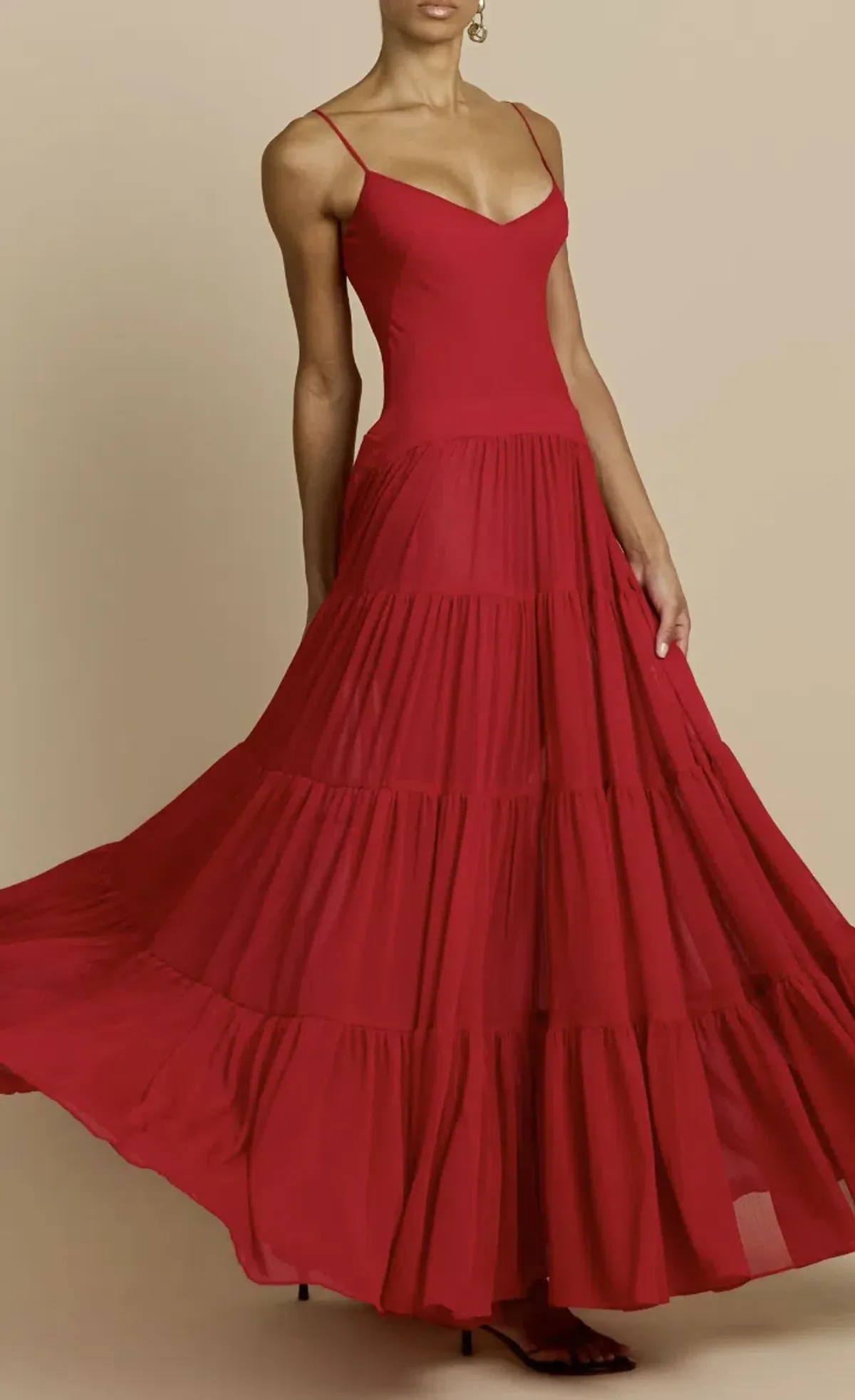 Arcina Ori Red Tiered Maxi Delphina Dress - 10 - Image 5