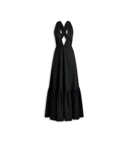 Scanlan Theodore Parachute Cotton Halter Maxi Dress Black Size 10 for rent on The Volte - image 4