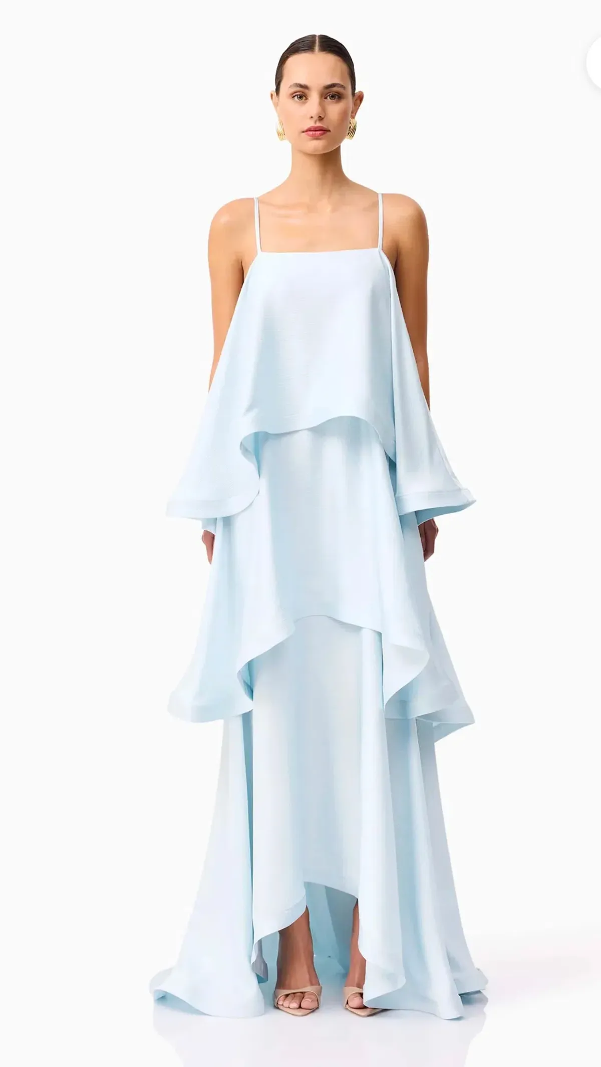 Elliatt Tilly Tiered Maxi Dress in Blue Sz M/10-12 - Image 1