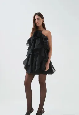 Aje Pandorea Layered Mini Dress in Black Sz 8 for rent on The Volte - image 1