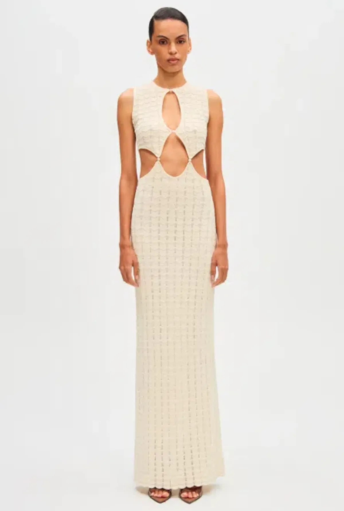 Misha Beige Esther Knit Maxi Dress - M - Image 2