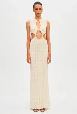 Misha Beige Esther Knit Maxi Dress - M for rent on The Volte - image 2