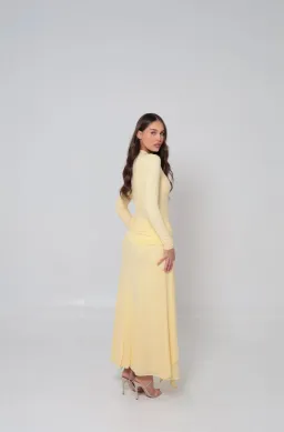 Alaía Muse Azalea Cape Dress in Yellow Size S / AU 8 for rent on The Volte - image 5