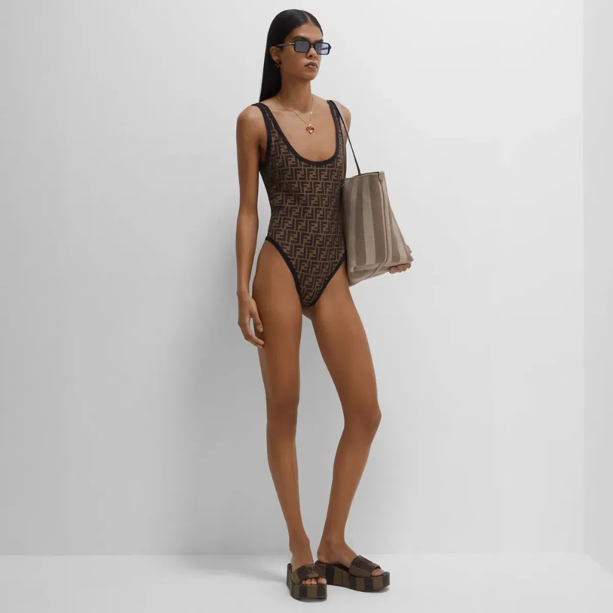 One Piece Swimsuit Brown  - Image 1