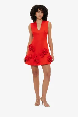 Leo Lin Briana V Neck Mini Dress; size 10 for rent on The Volte - image 2
