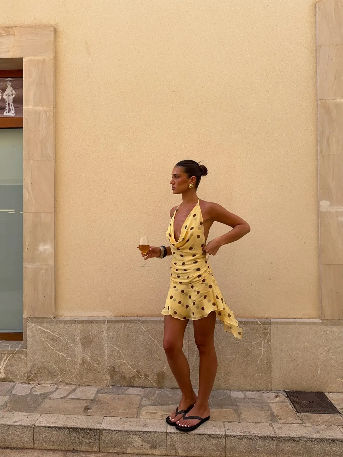 Benni Harlow Halter Dress in Butter Spot Size 12 - Image 9