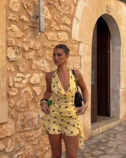 Benni Harlow Halter Dress in Butter Spot Size 12 for rent on The Volte - image 8